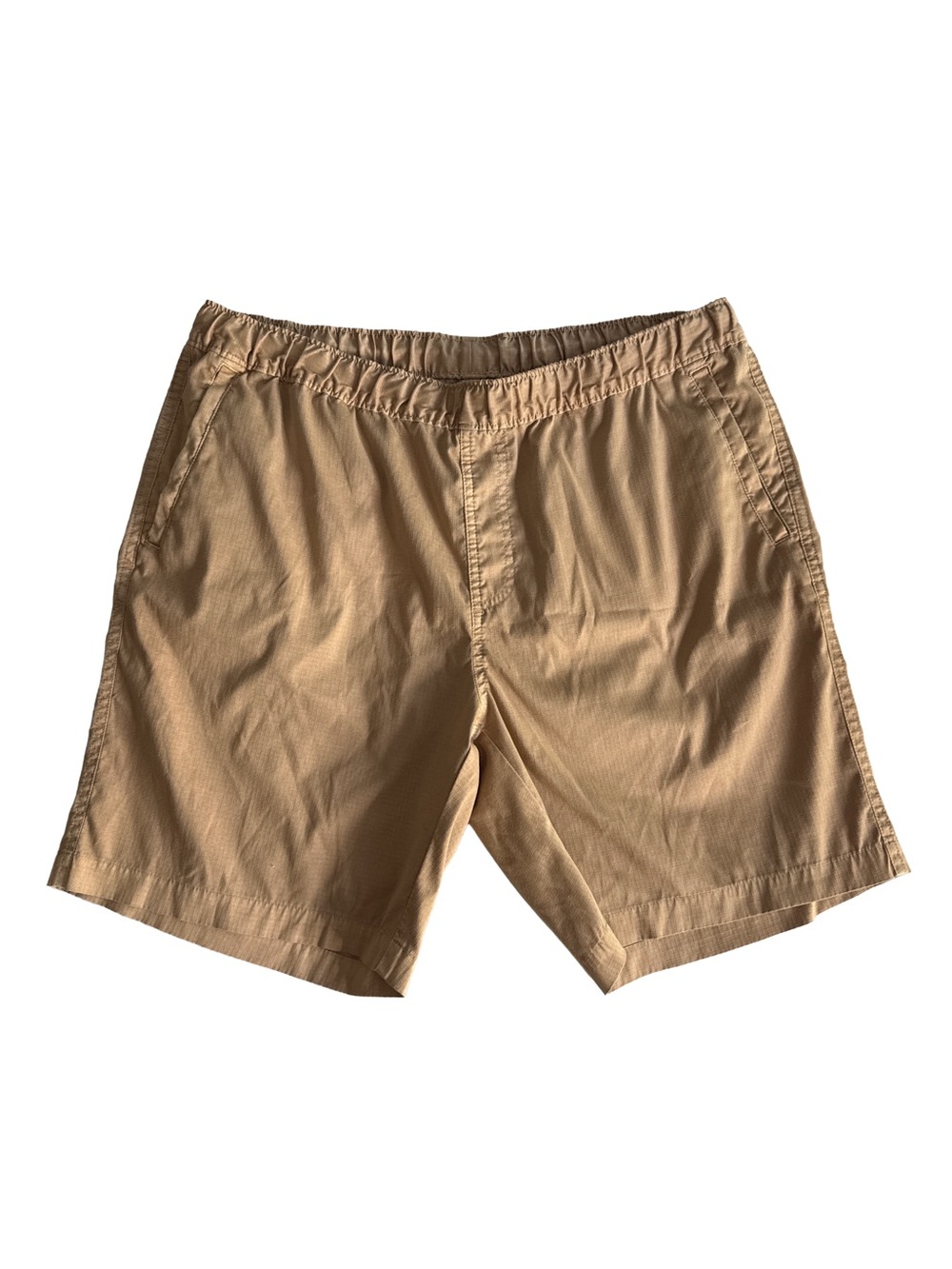 PETER MILLAR Men's Crown Dock Ripstop Khaki Tan Pull On Athleisure Golf Shorts L